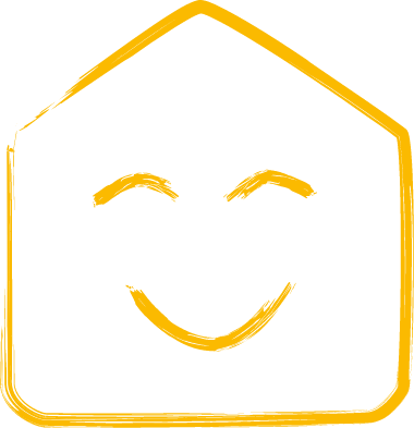 Haus mit lächelndem Gesicht